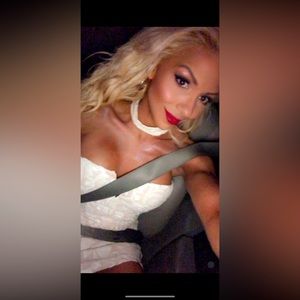 White sexy classy dress with choker